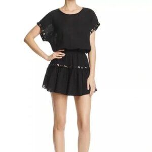 Misa Millie Mini Dress black with grommet detailing